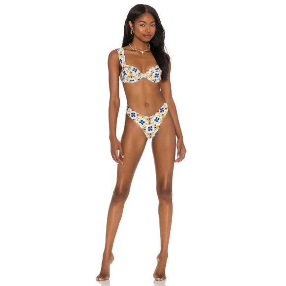 WeWoreWhat Delilah Bikini Bottom in Pearl Tile Multi Medium New Nwt Swimsuit - Picture 8 of 13